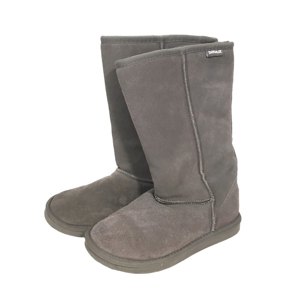 Pawz by Bearpaw Light Gray Suede Wool Boots, Women's 7, Pre-Loved